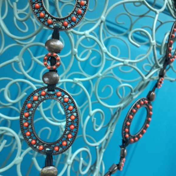 Metal Chain Link Belt Vintage Art Deco  Round Circle Cosplay Gypsy Retro 90s - Picture 9 of 15